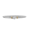 David Yurman Cable Flex® Buckle Bracelet Sterling Silver with 14K Yellow Gold, 4mm