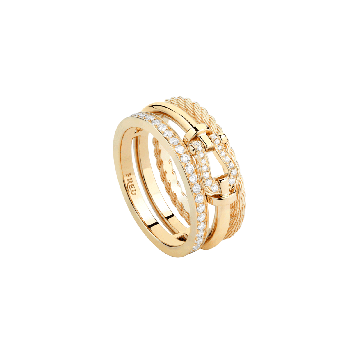 FRED Force 10 Rise 18k Yellow Gold and Diamond Ring