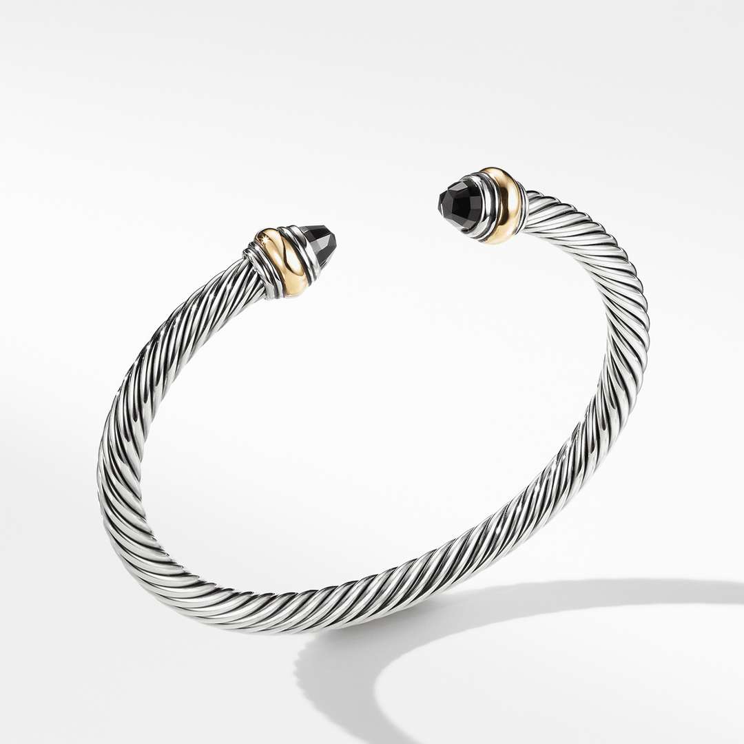 David Yurman Cable Classic Bracelet with Black Onyx and 14K Gold, 5mm