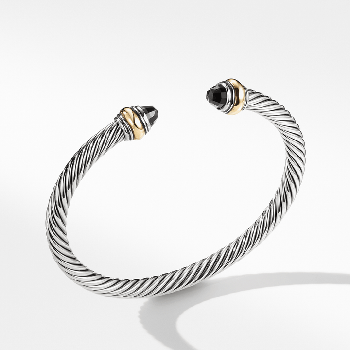 David Yurman Cable Classic Bracelet with Black Onyx and 14K Gold, 5mm