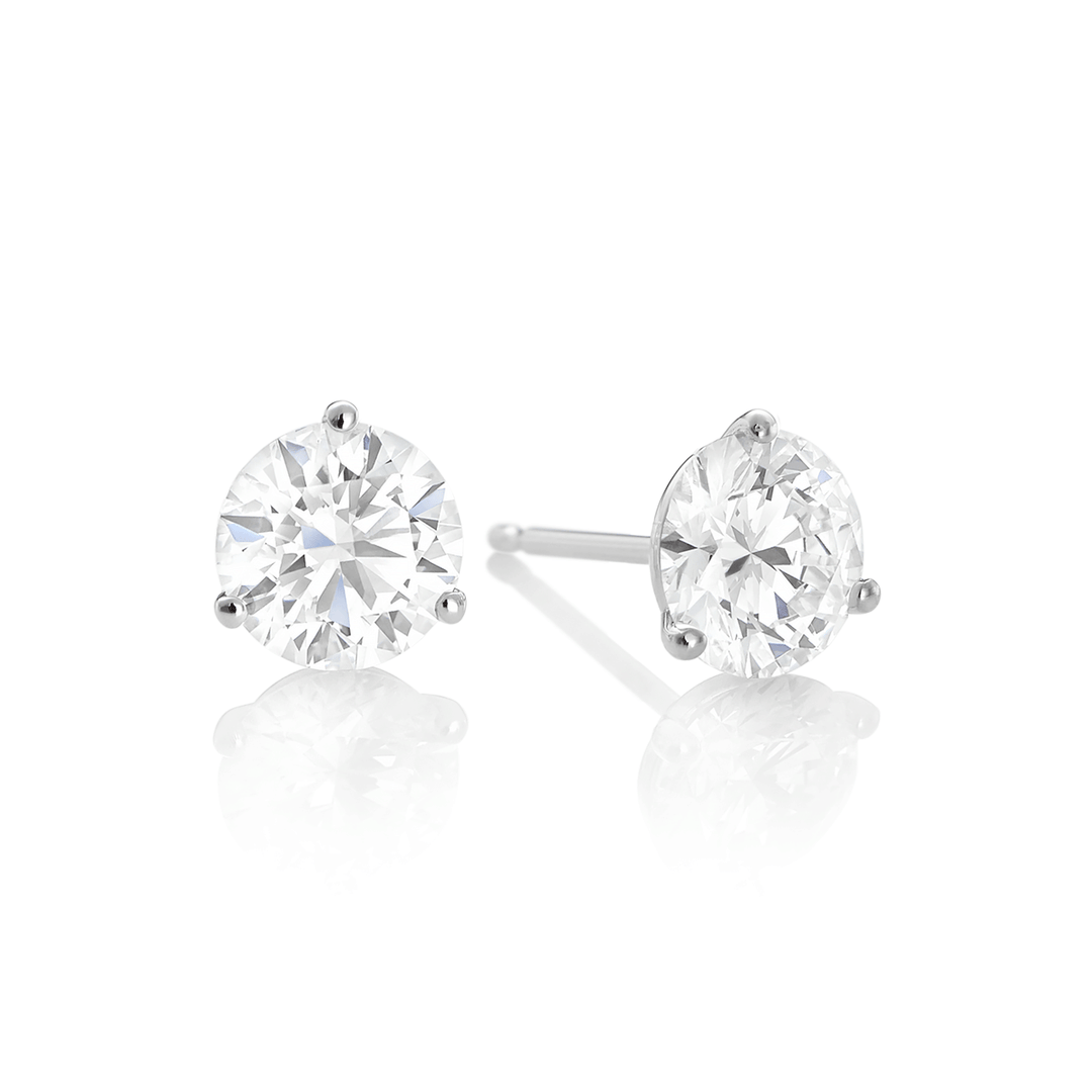 Select 14k Gold and 3.00 Total Weight Diamond Studs