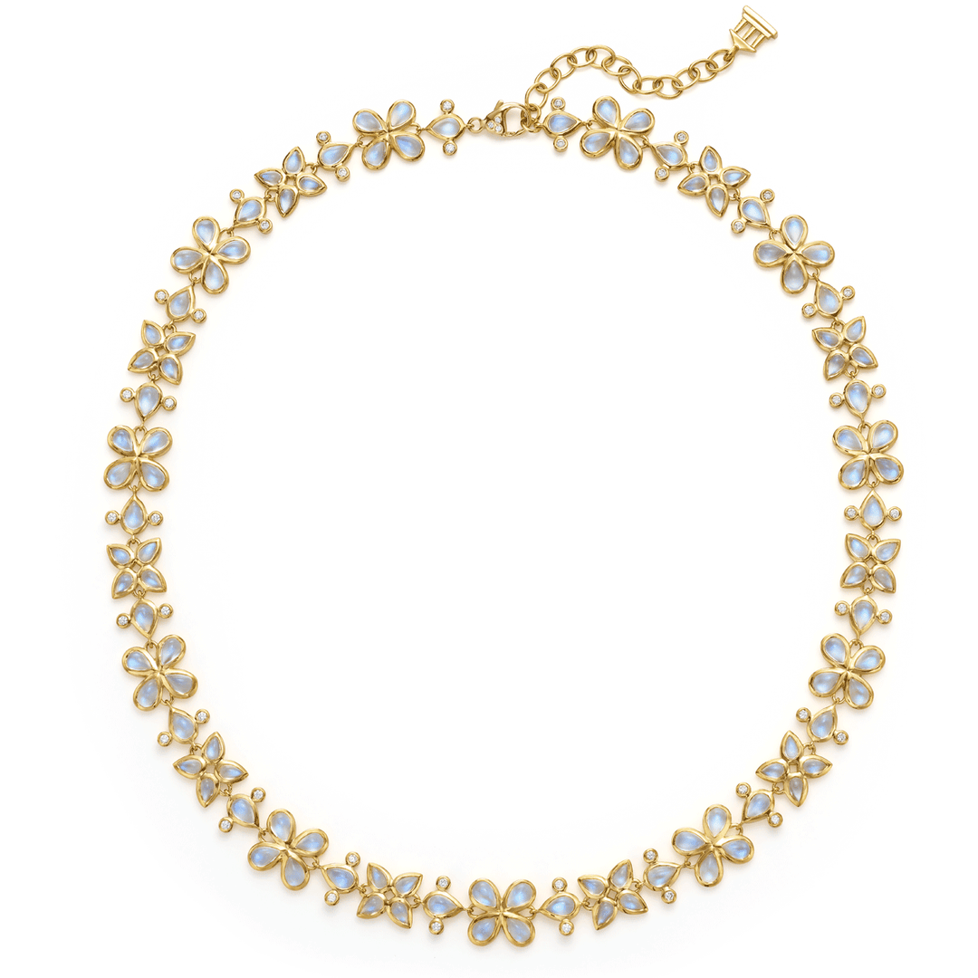 Temple St. Clair 18k Yellow Gold Blue Moon Flower Necklace