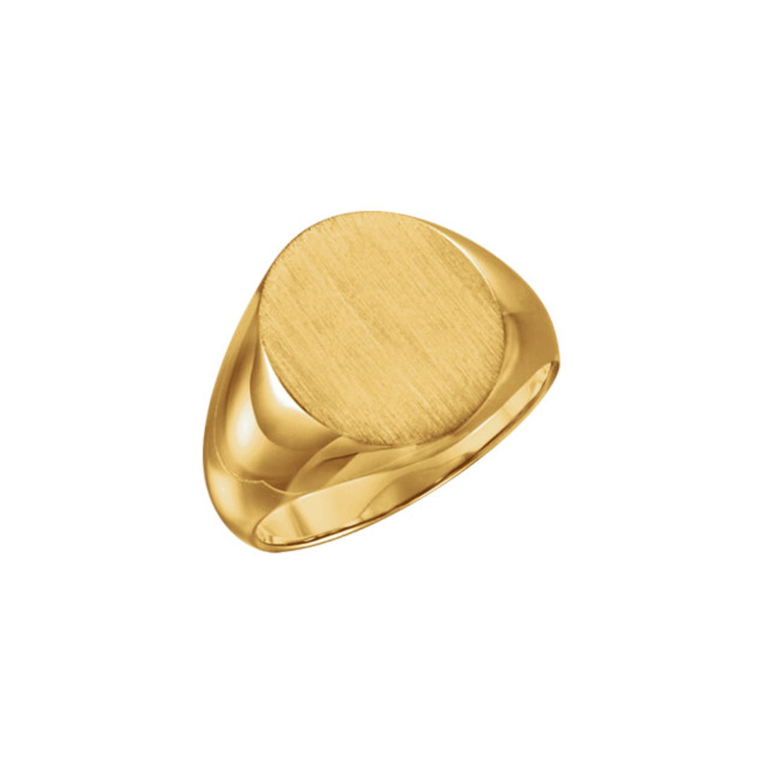 14k Yellow Gold Mens 16 x 14 Signet Ring