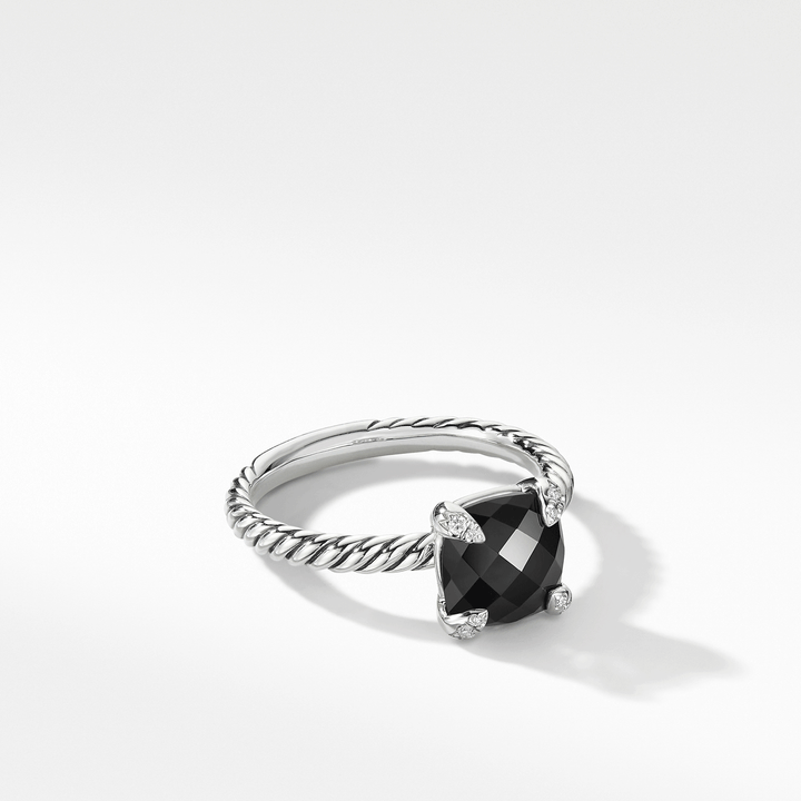 David Yurman Chatelaine® Ring Sterling Silver with Black Onyx and Diamonds