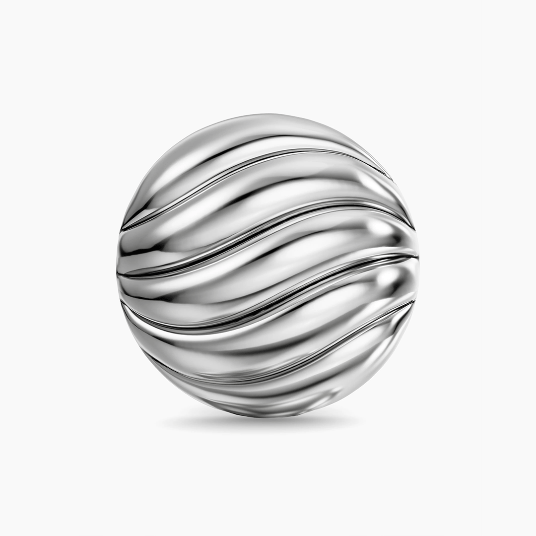 David Yurman Sculpted Cable Stud Earrings Sterling Silver, 9mm