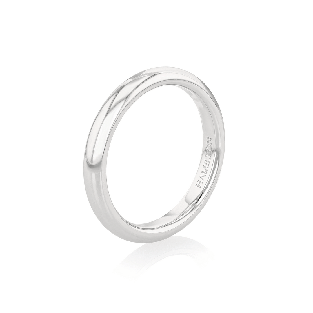 Hamilton Collection 14k White Recycled Gold 3mm Comfort Fit Wedding Band