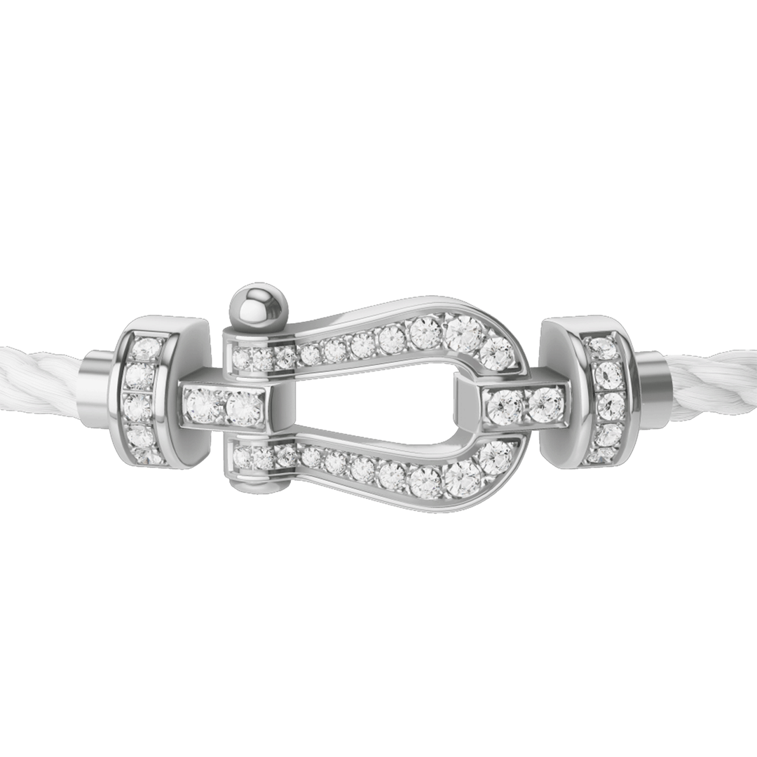FRED White Cord Bracelet with 18W Diamond MD Buckle, Exclusively at Hamilton Jewelers