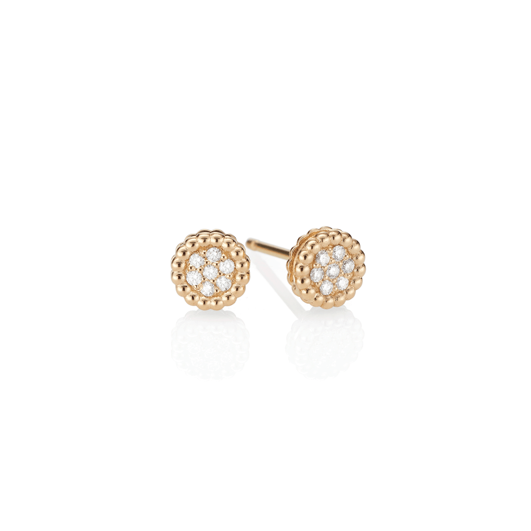 1970's 18k Gold and Diamond .14 Total Weight Round Studs