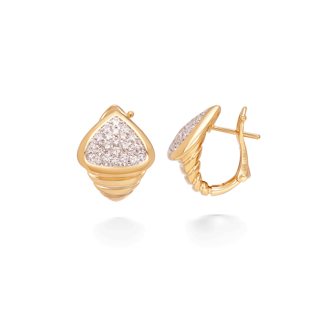 Marina B Trisola 18k Yellow Gold Diamond Huggie Earrings
