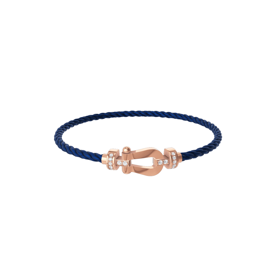 FRED Force 10 Navy Cord with 18k Rose Half Diamond MD Buckle, Exclusively at Hamilton Jewelers