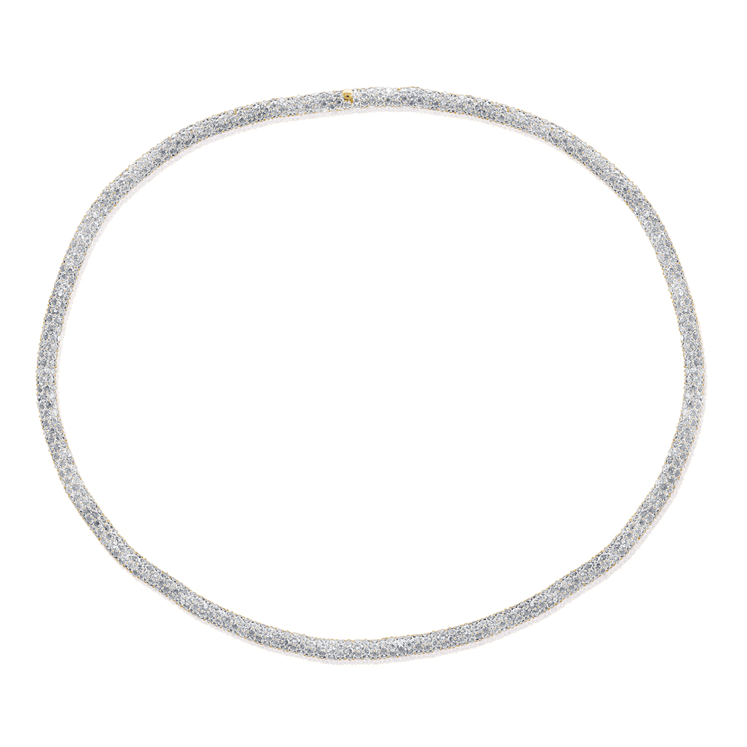 14k Yellow Gold and Diamond 24.26 Total Weight 16 Inch Necklace