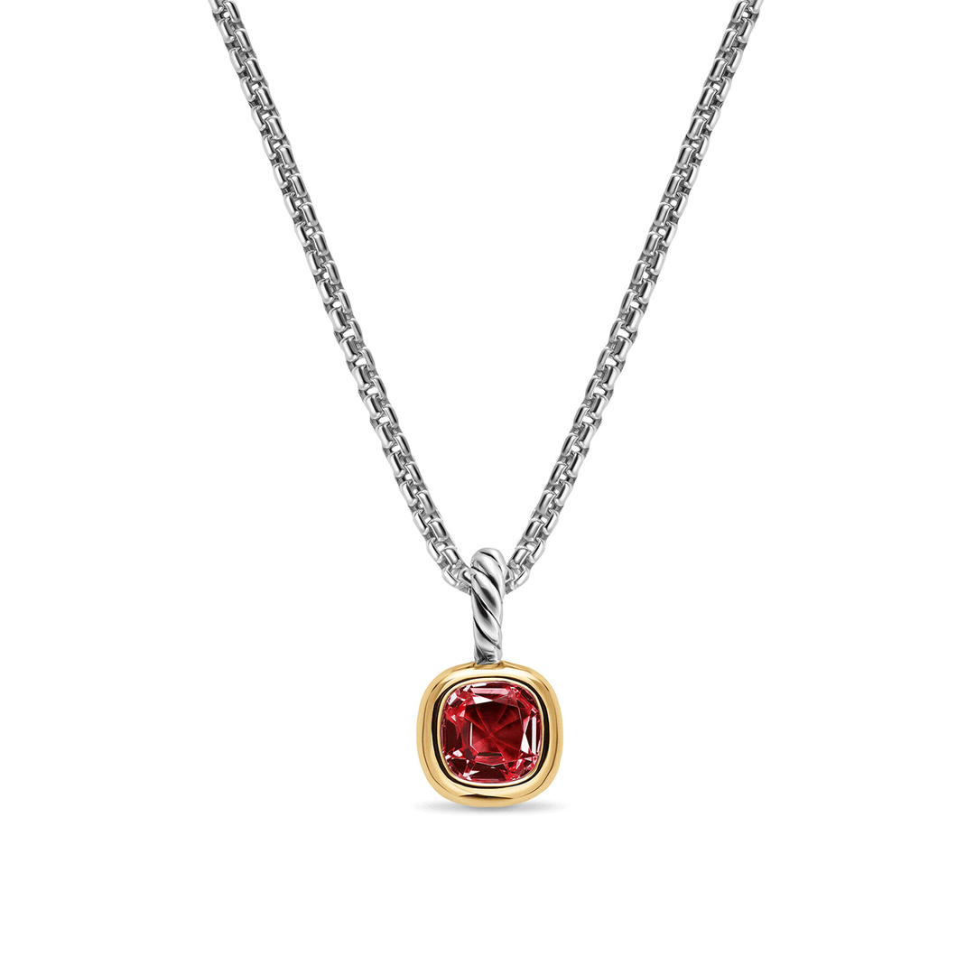 David Yurman Mini Cushion Cut Amulet in Rhodolite Garnet