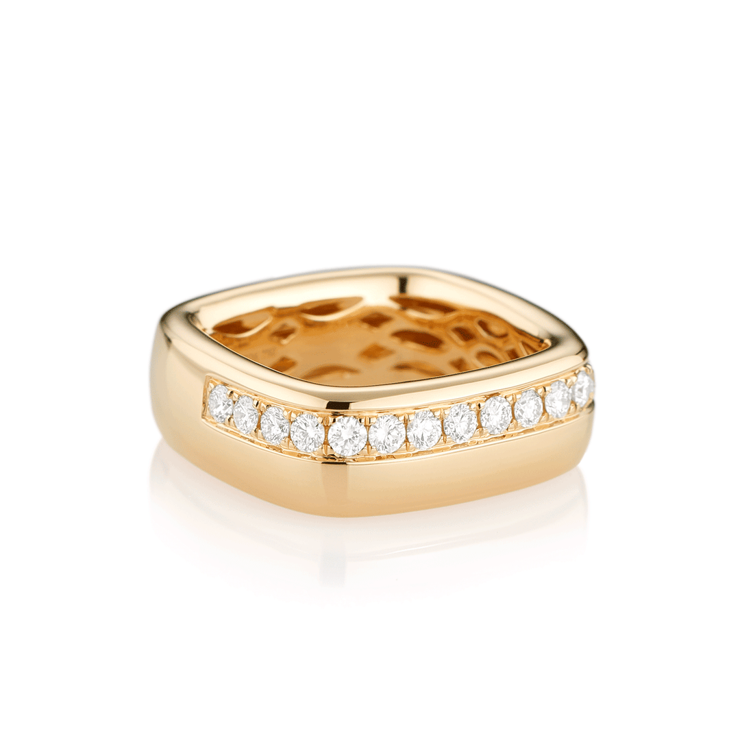 Mercer 18k Yellow Gold and Diamond .54 Total Weight Ring