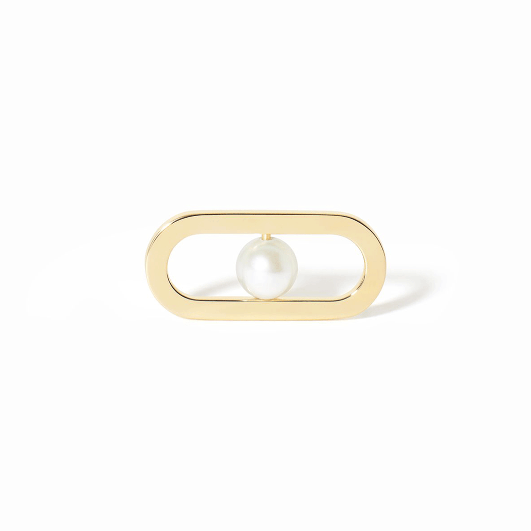 Dinh Van Maillon 18k Yellow Gold and Pearl Solo Earring