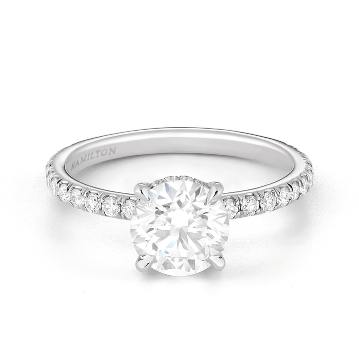 Hamilton Silhouette 18k White Gold and Platinum Hidden Halo Ring Setting