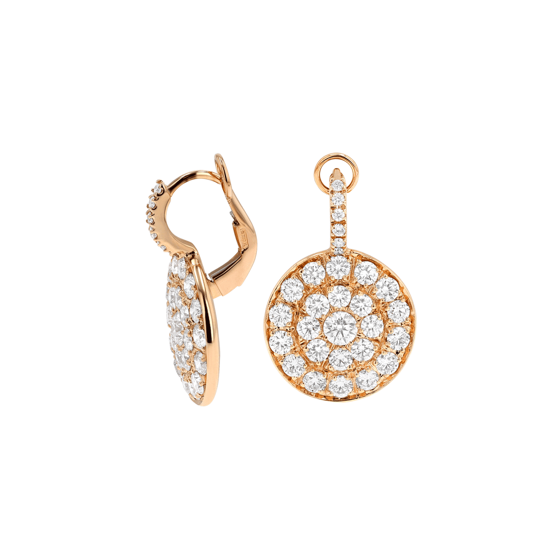 18k Rose Gold and Diamond 2.80 Total Weight Earrings