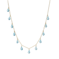 Calypso 14k Gold Blue Topaz Drop Necklace