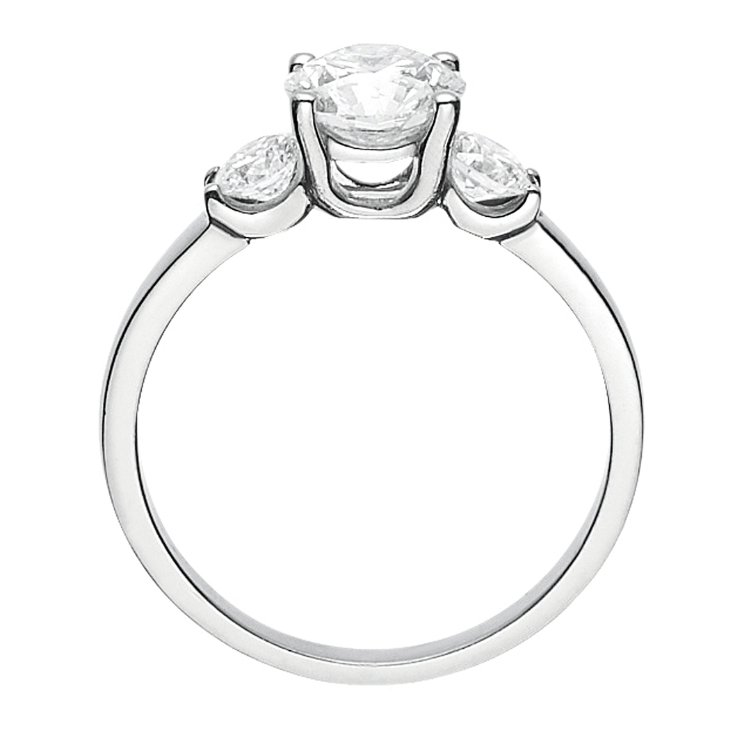 Hamilton Destiny Platinum Three Stone Diamond Engagement Mounting Ring