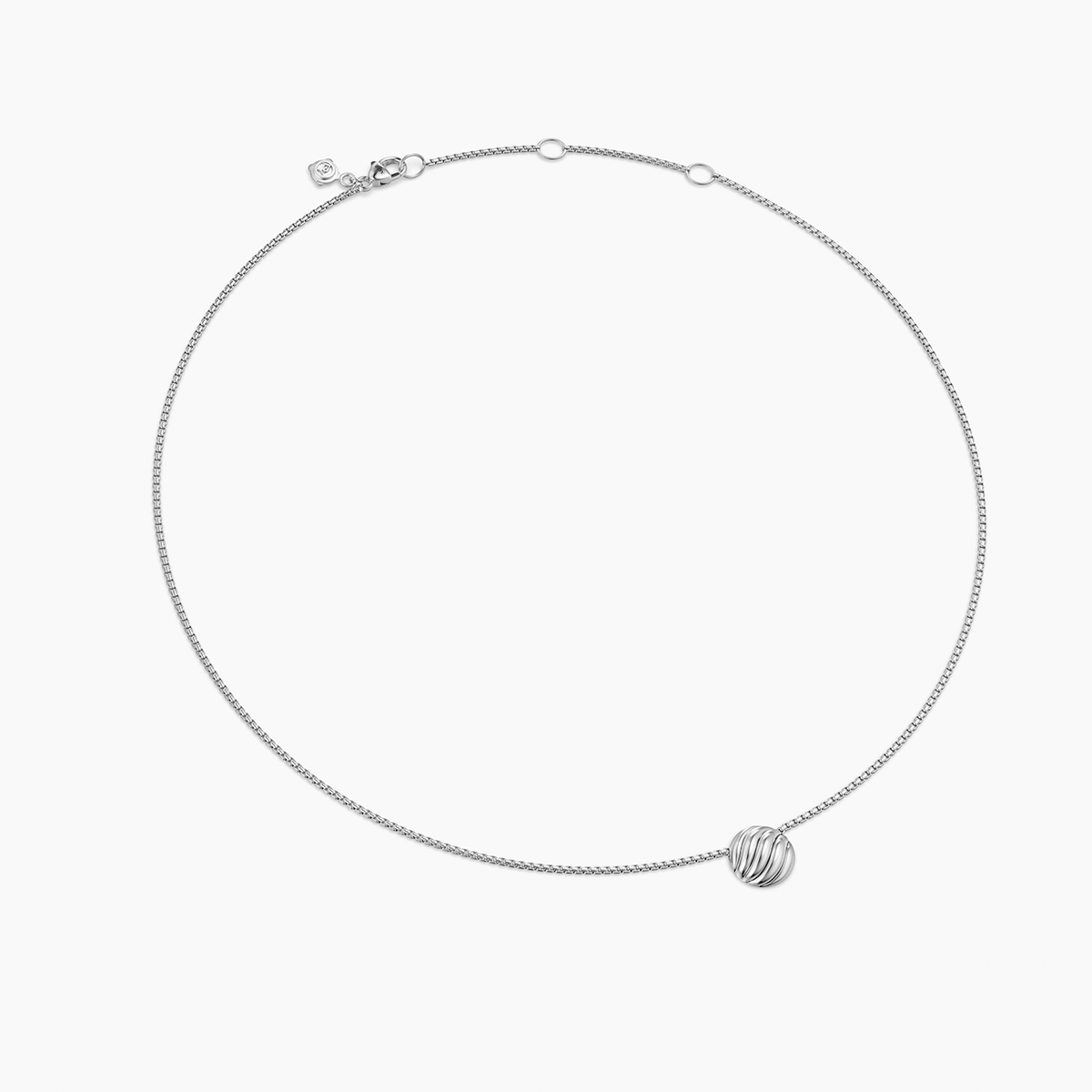 David Yurman Sculpted Cable Pendant Necklace Sterling Silver