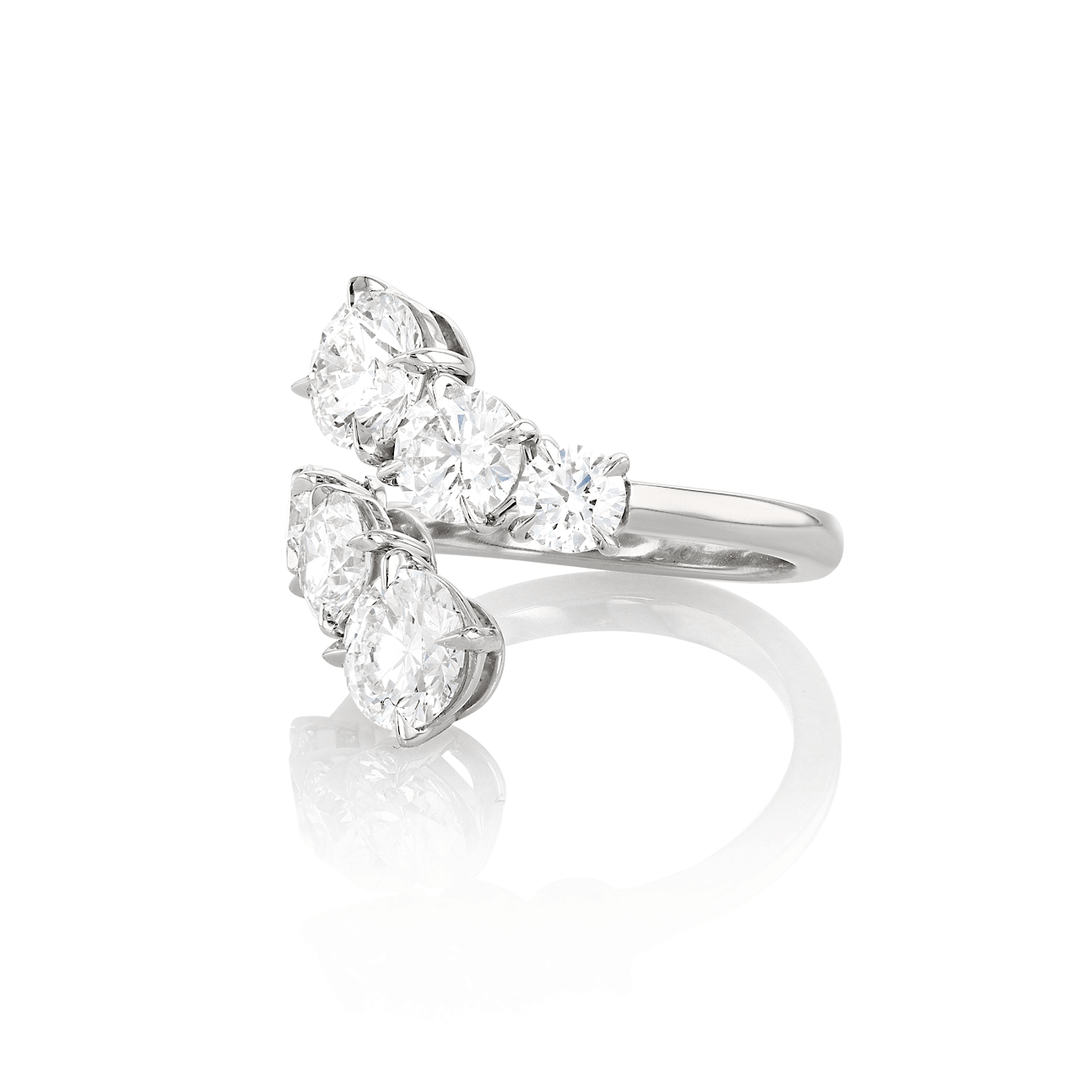 Hamilton Collection Platinum and Diamond Bypass Ring