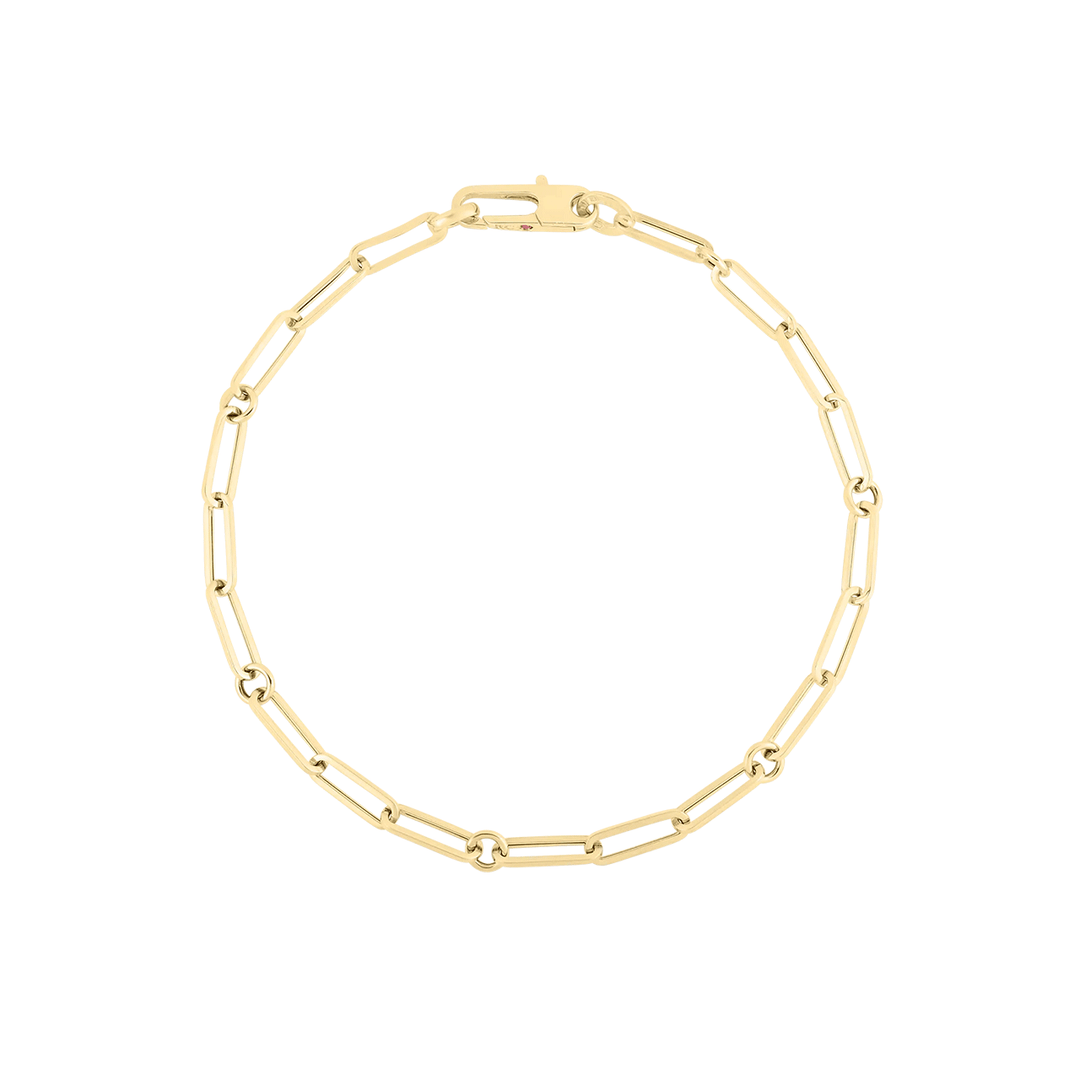 Roberto Coin Paperclip 18k Yellow Gold Fine Bracelet