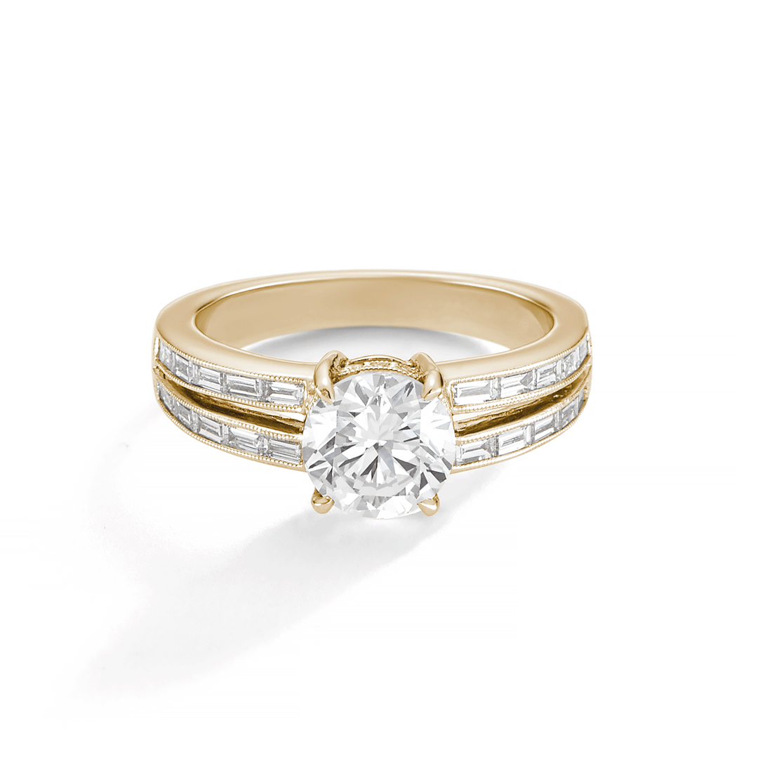 1912 18k Yellow Gold and .46TW Engagement Mounting Ring