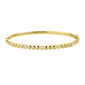 14k Yellow Gold and 0.43 Total Weight Diamond Station Bangle