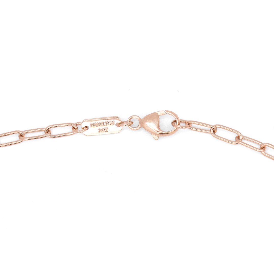 14k Rose Recycled Gold Small 2.6mm Long Link Chain 18" Necklace