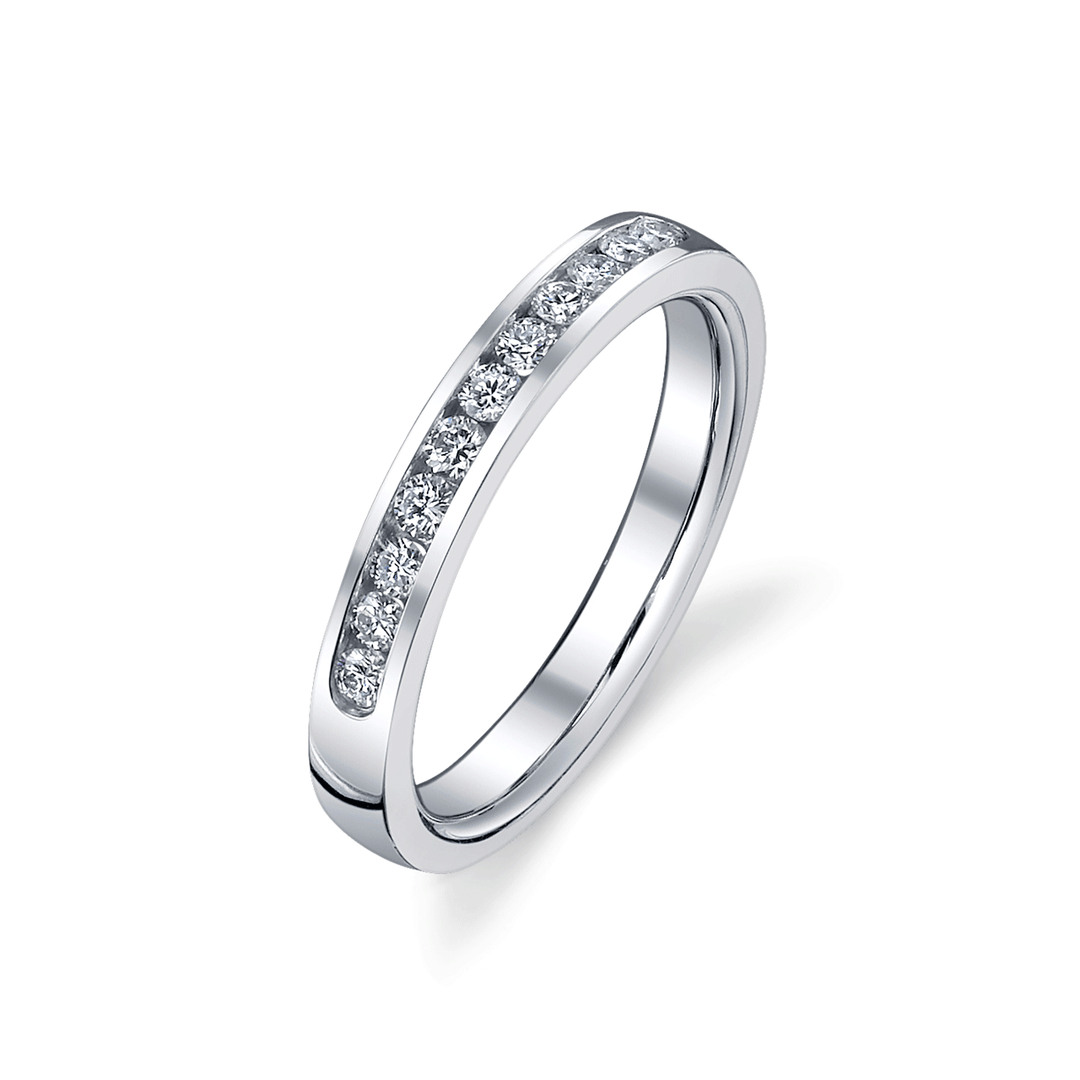 Hamilton Duet Collection 18k White Gold and 0.25 Total Weight Diamond Wedding Band