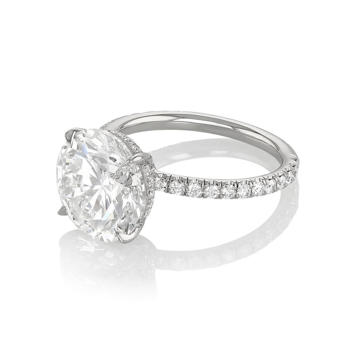 Hamilton Silhouette Collection Origin Platinum and 5.01 Total Weight Diamond Engagement Ring