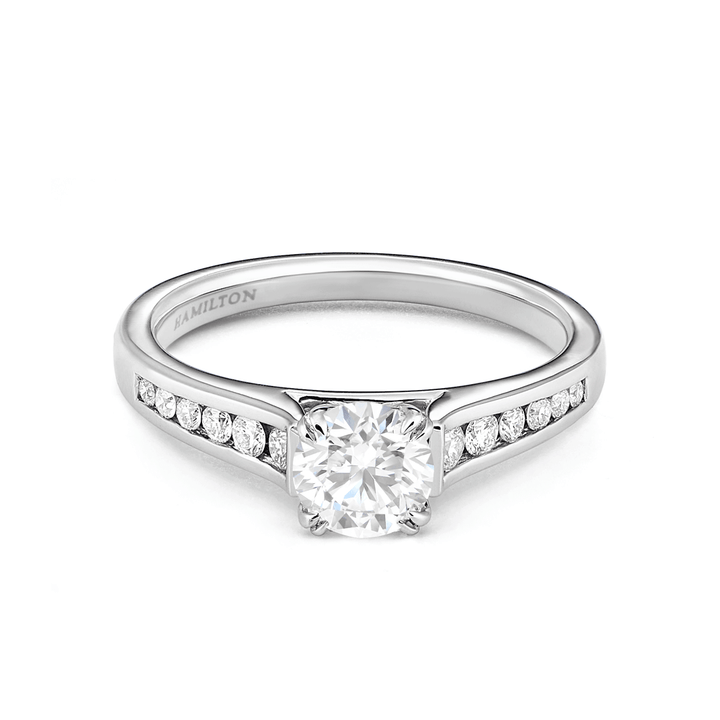 Hamilton Cherish Collection 18k White Gold and 0.50 Total Weight Diamond  Channel Set Engagement Ring