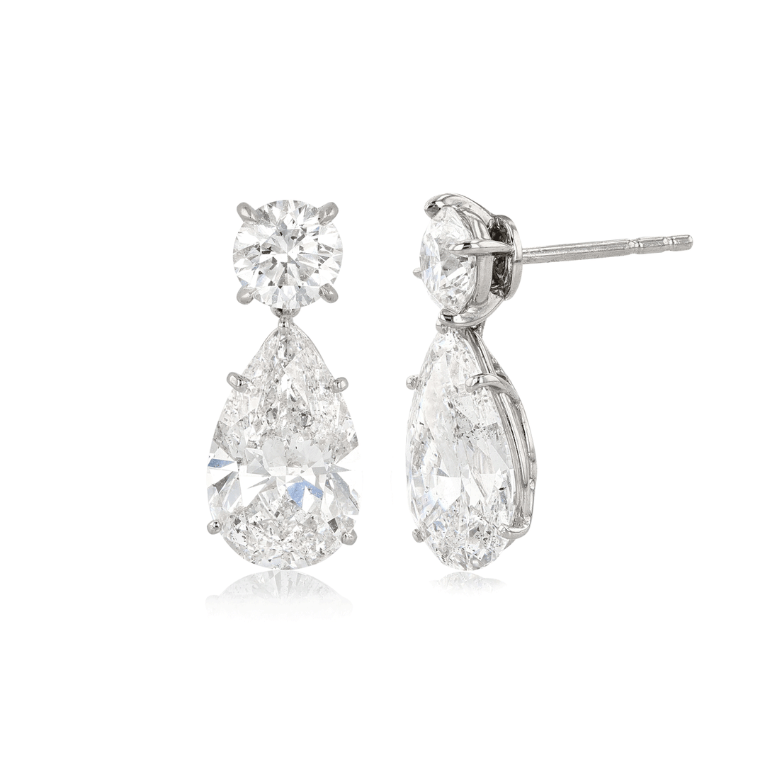 Platinum and 7.50 Total Weight Diamond Drop Earrings