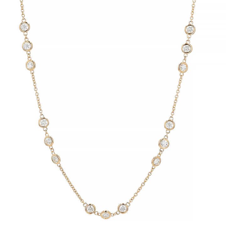 14k Yellow Gold Diamonds By The Yard 2.72 Total Weight Necklace