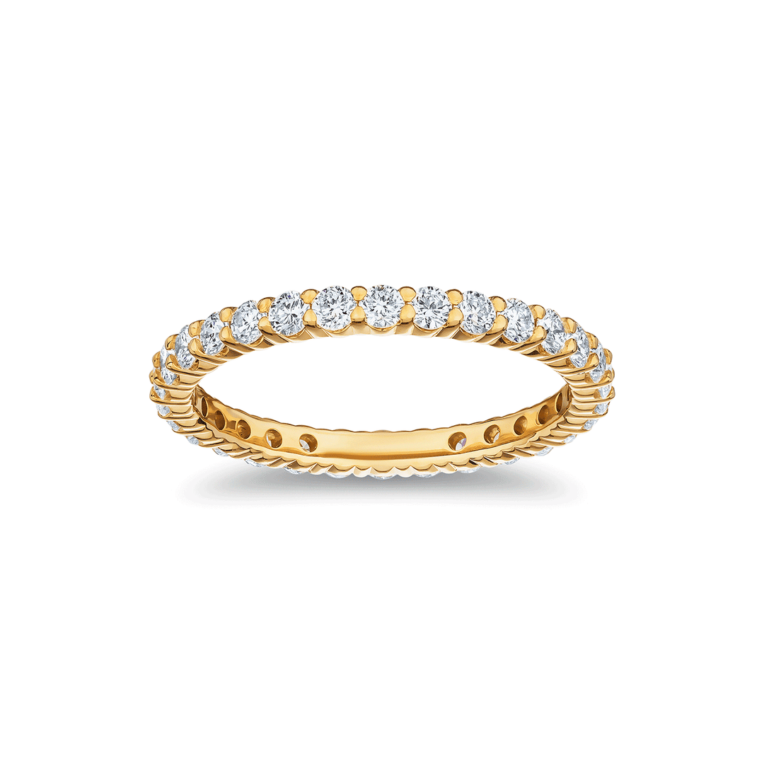 18k Yellow Gold and 1.07 Total Weight Round Diamond Band