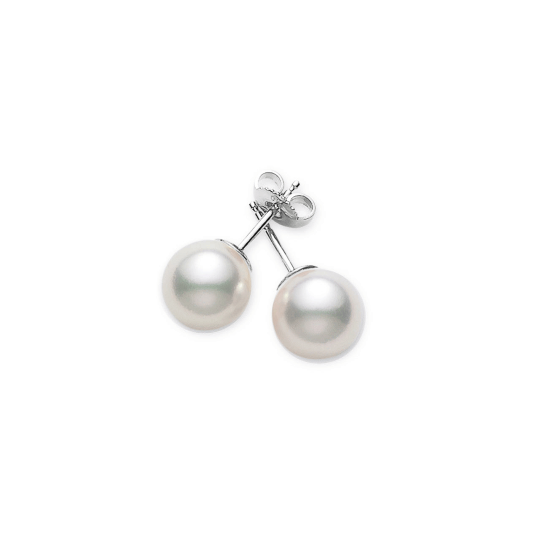 Mikimoto 18k White Gold Akoya 6.5mm Pearl Studs