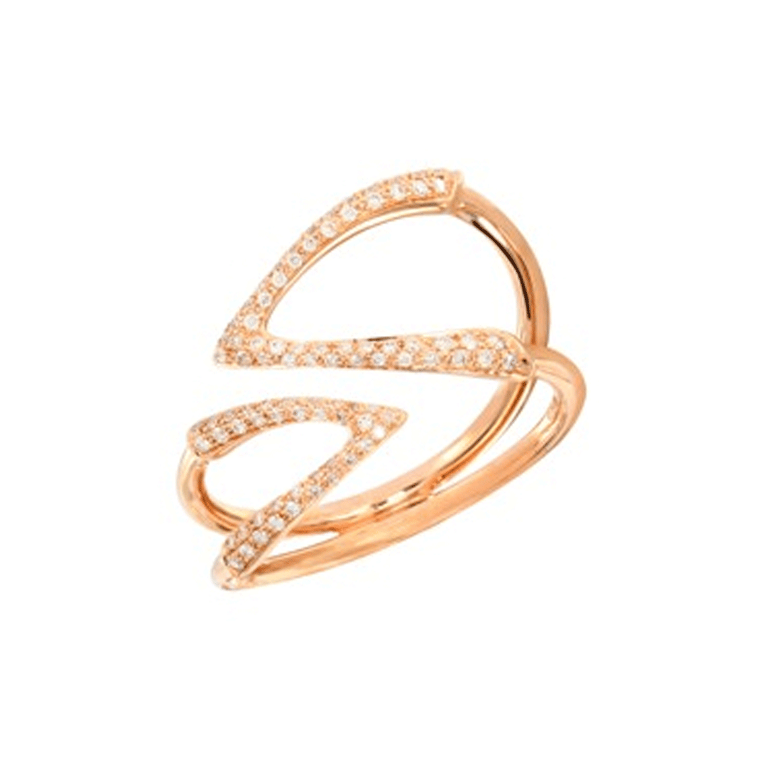 Etho Maria 18k Rose Gold and Diamond Free Form Ring