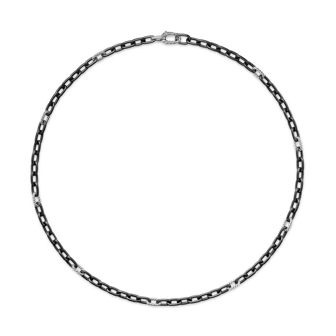 David Yurman DY Madison® Chain Necklace Black Titanium with Sterling Silver