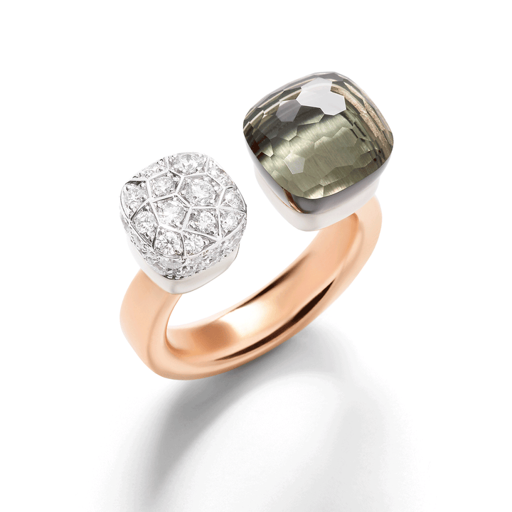 Pomellato Nudo 18k Rose Gold Prasiolite Diamond Ring