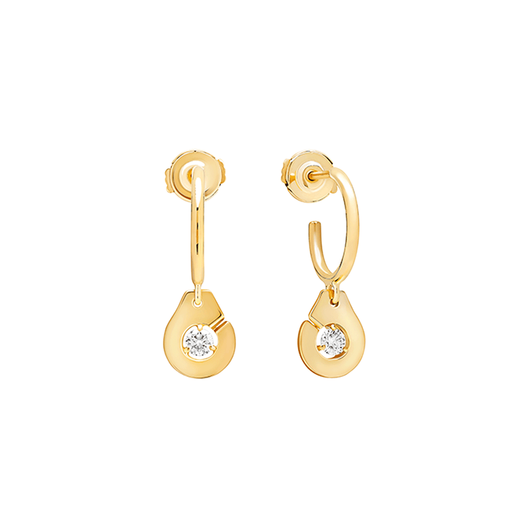 Dinh Van Menottes 18k Yellow Gold R8 Hoop Earrings