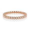 18k Rose Gold and 3.40 Total Weight Diamond Bezel Stretch Bracelet