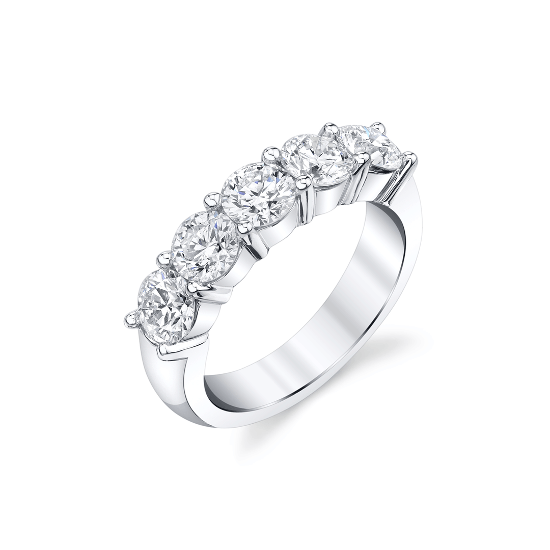 Platinum and 2.09 Total Weight Diamond Five Stone Ring