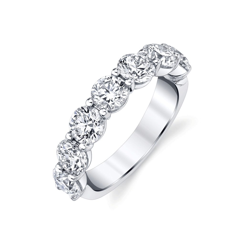 Platinum and 1.72 Total Weight Diamond Seven Stone Band