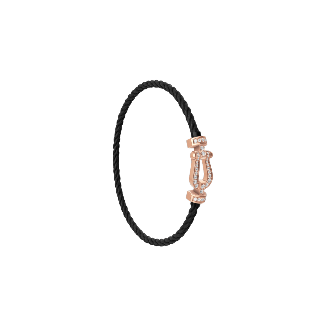 FRED Force 10 Black Cord with 18k Rose Diamond MD Buckle, Exclusively at Hamilton Jewelers