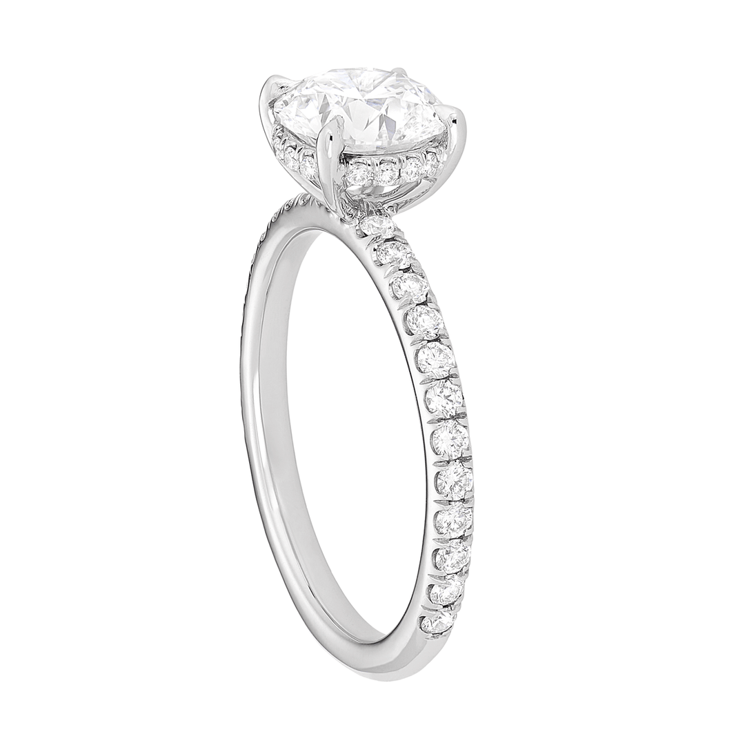 Hamilton Silhouette Collection Platinum and Radiant Cut Diamond Mounting Ring