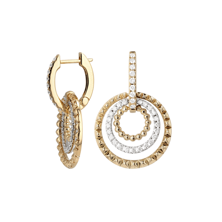 18k Gold and Diamond .67 Total Weight Drop Earrings