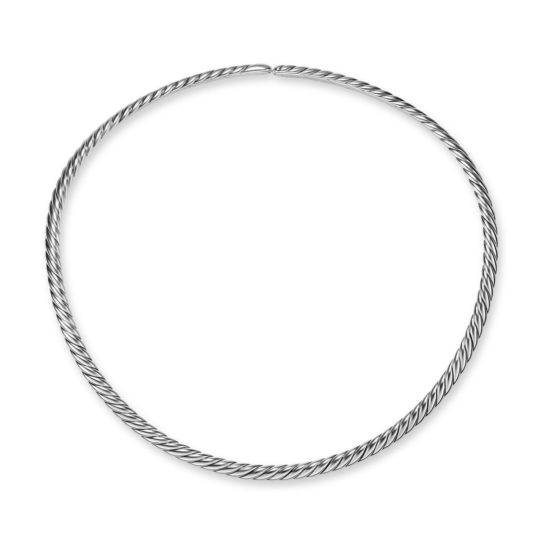 David Yurman Sculpted Cable Flex Necklace Sterling Silver, 5mm