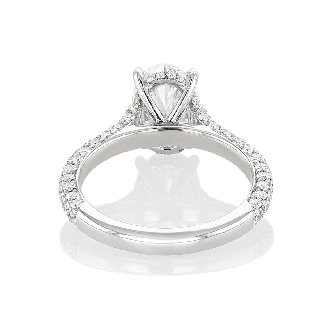Olivia Platinum and Oval Diamond 2.01 Total Weight Engagement Ring