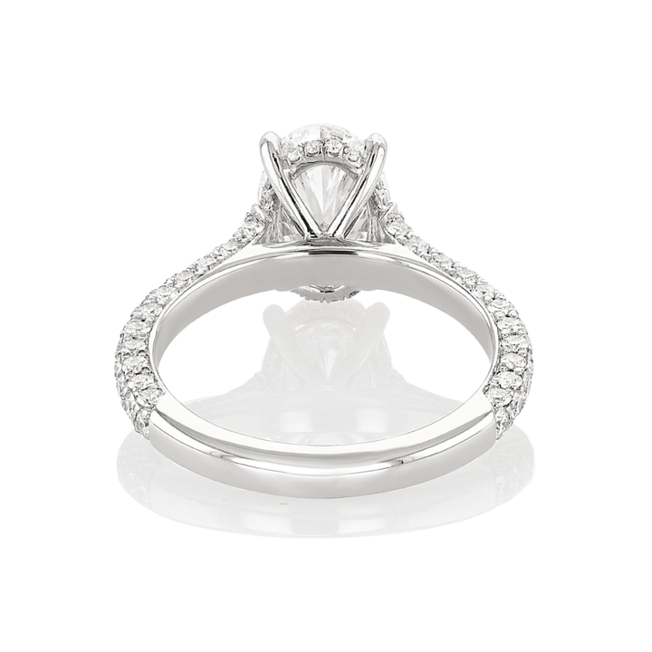 Olivia Platinum and Oval Diamond 2.01 Total Weight Engagement Ring