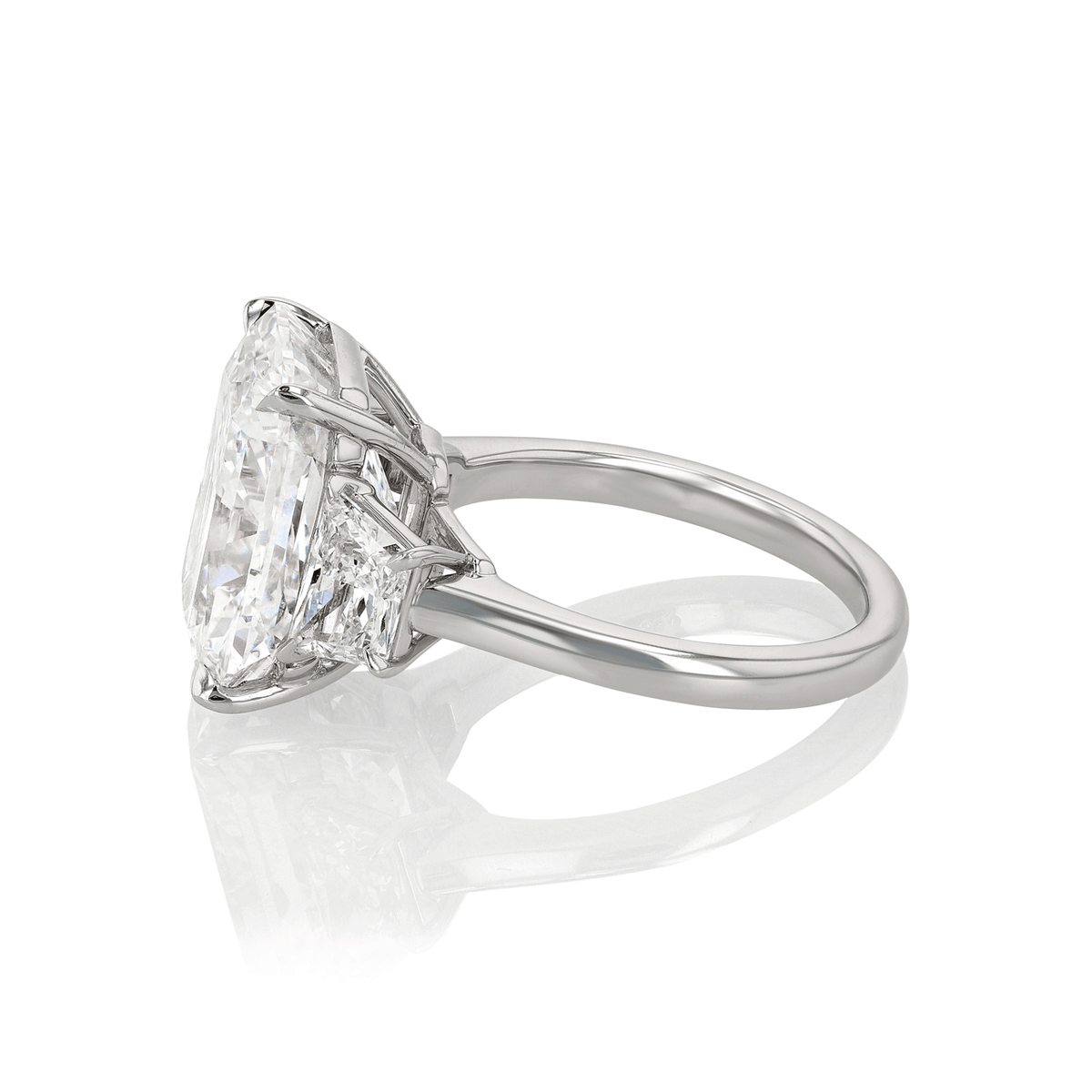 Hamilton Private Reserve Collection Platinum and Radiant Diamond 8.83 Total Weight Three Stone Ring