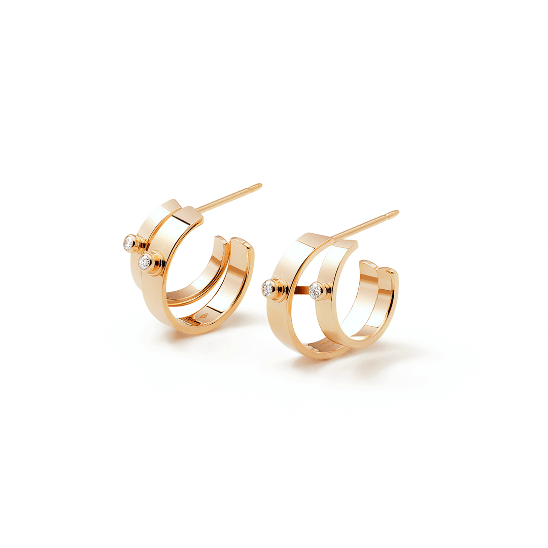 Nouvel Heritage 18k Yellow Gold Monday Morning Mood Double Hoops